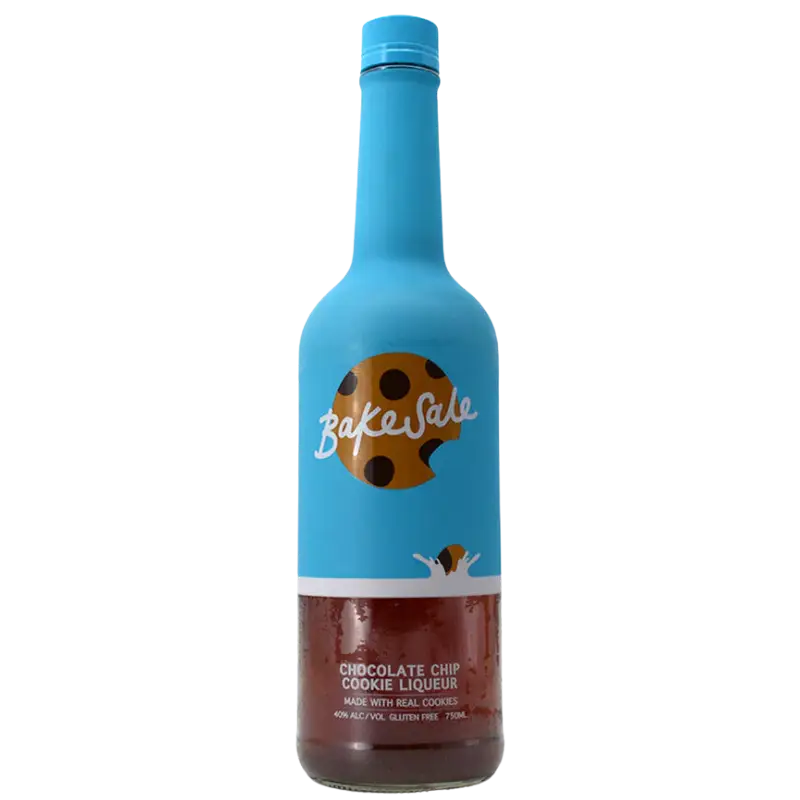 buy Bakesale Chocolate Chip Cookie Liqueur 750mL, blue bottle with cookie design