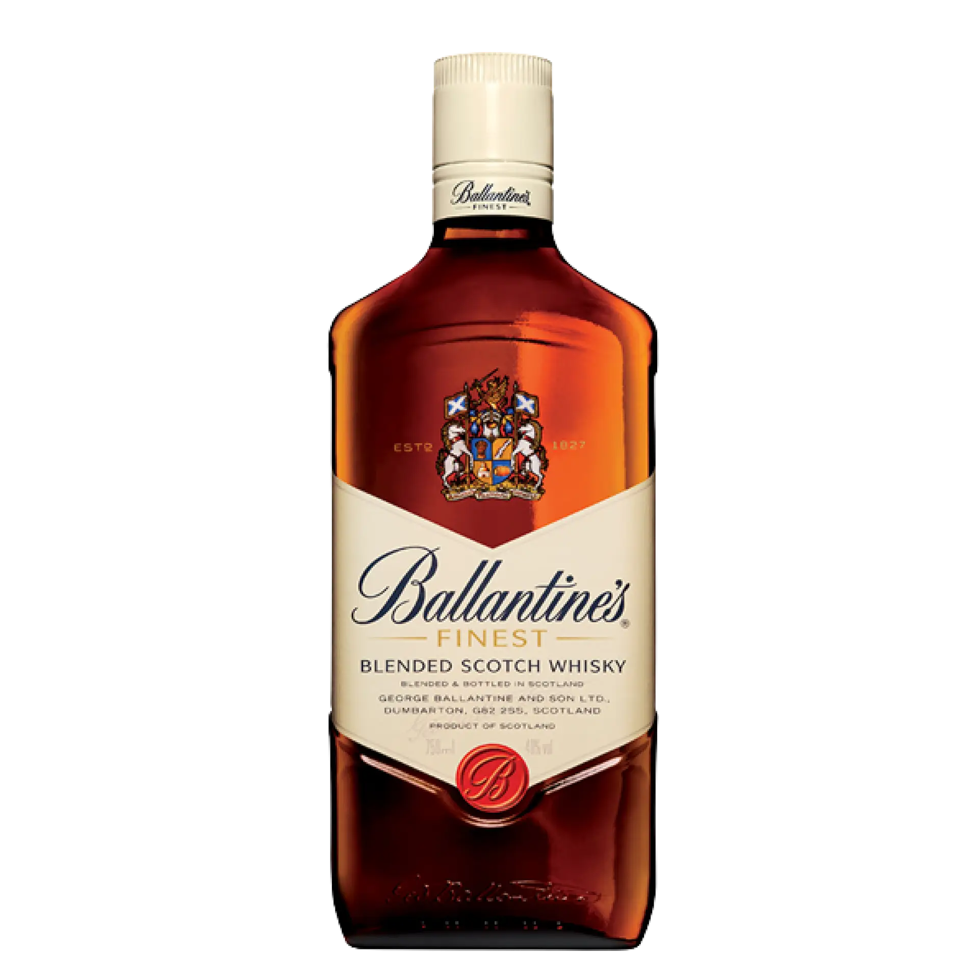 Buy Ballantine's Finest blended scotch whisky 750mL bottle, amber liquor with label