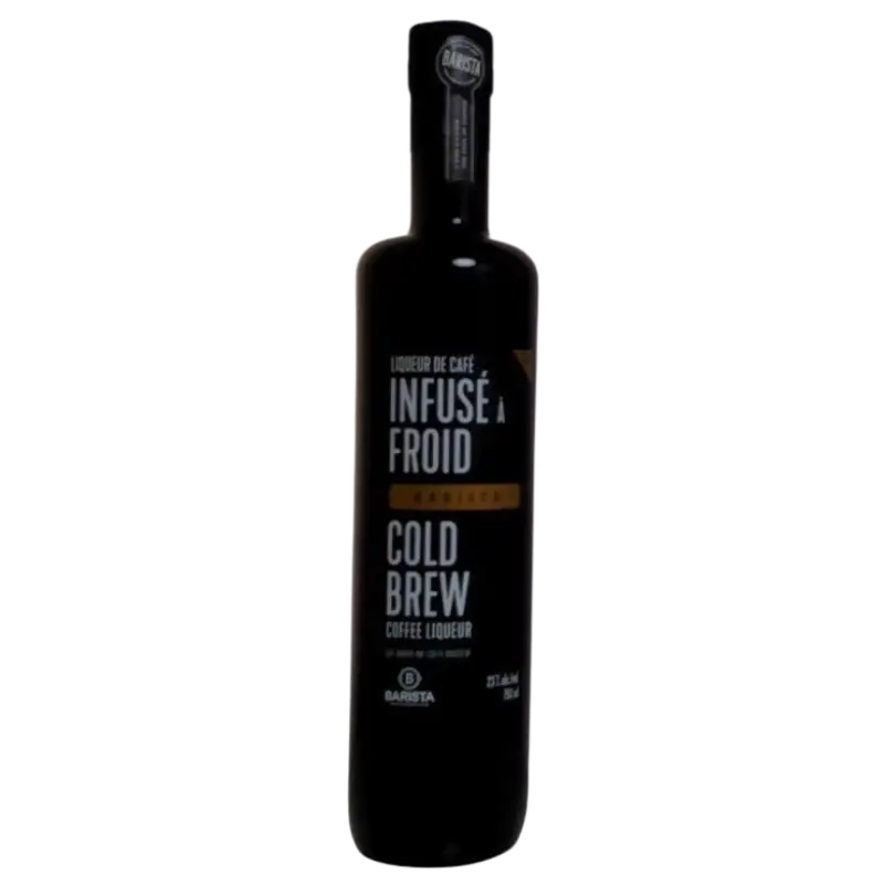 Buy Barista Coffee Liqueur 750mL, cold brew coffee liqueur bottle on white background