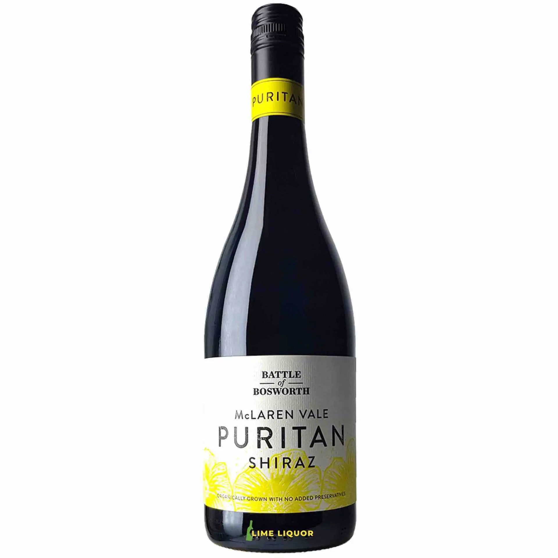 Buy Battle of Bosworth Puritan Shiraz 750mL, organic McLaren Vale red wine bottle