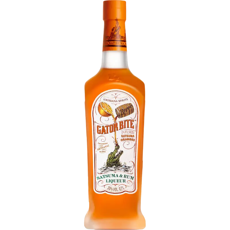 buy Bayou Gator Bite Satsuma Rum Liqueur 750mL orange bottle
