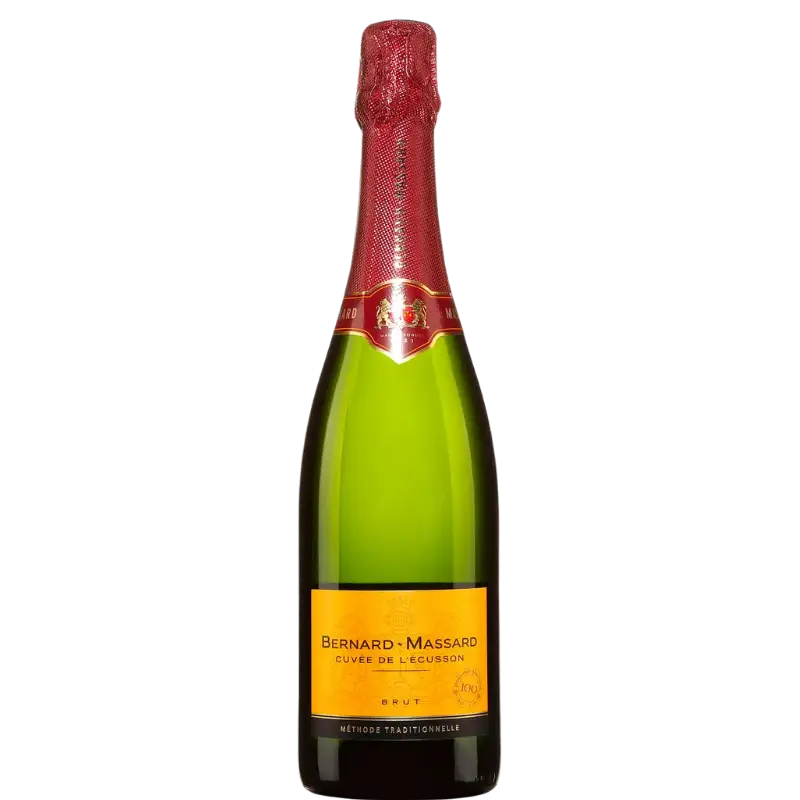 buy Bernard-Massard Brut 750mL sparkling wine bottle, yellow label, red foil