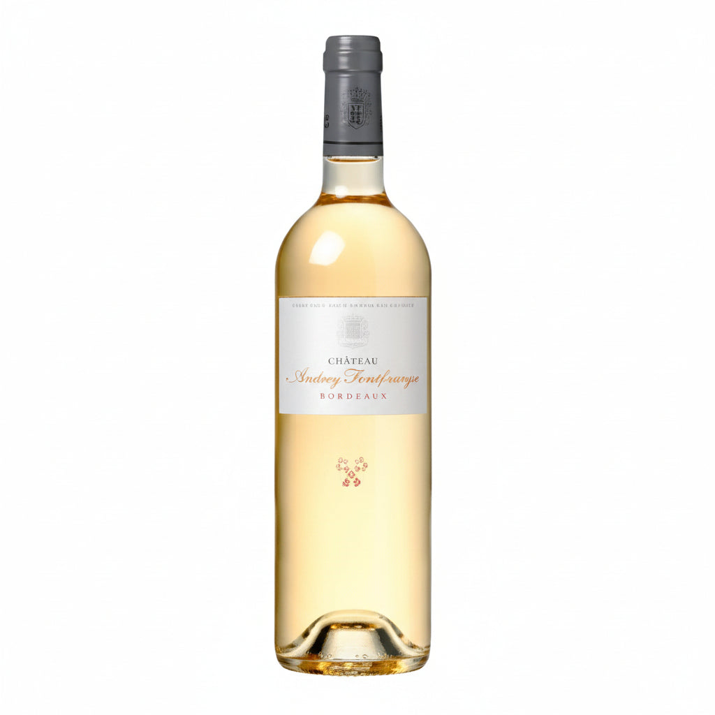 Bottle of Bernard Magrez Fombrauge Blanc 2016 kosher white wine with label visible in the image.