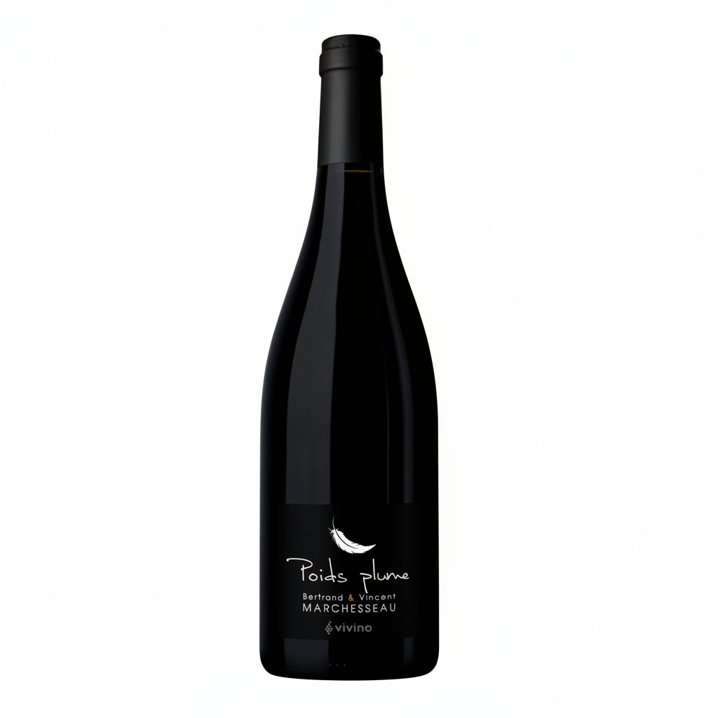 Bertrand Vincent Marchesseau Bourgueuil Bio Poid Plume wine bottle with label featuring vineyard imagery and elegant design