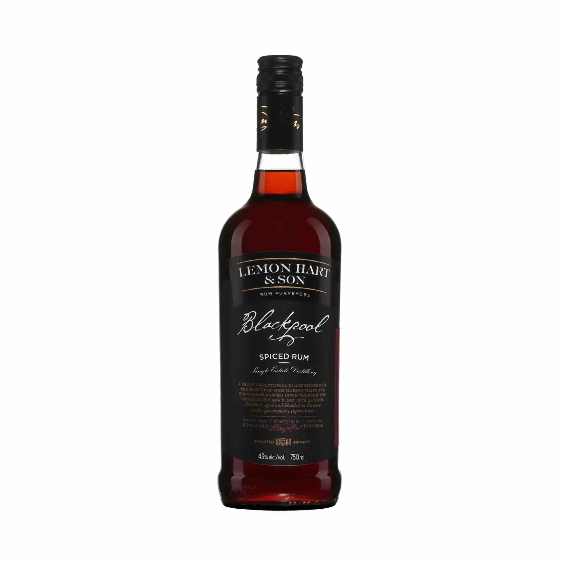 Buy Blackpool Spiced Rum 750mL bottle, premium dark spiced rum, online liquor delivery