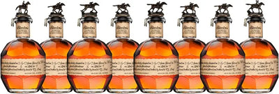 Bottle of Blanton's Original Collector's Edition bourbon whiskey with distinctive label and packaging, 8x750mL bottles.