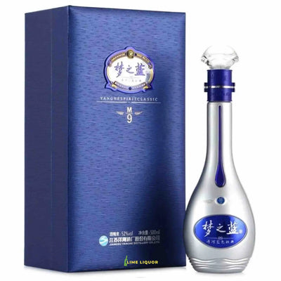 Blue Classic M9 500mL bottle with blue cap and label, showcasing the classic design and clear liquid inside.
