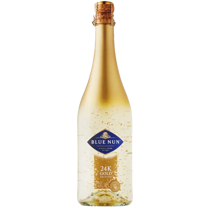 Buy Blue Nun 24K Gold Edition sparkling wine 750mL, elegant bottle with gold flakes