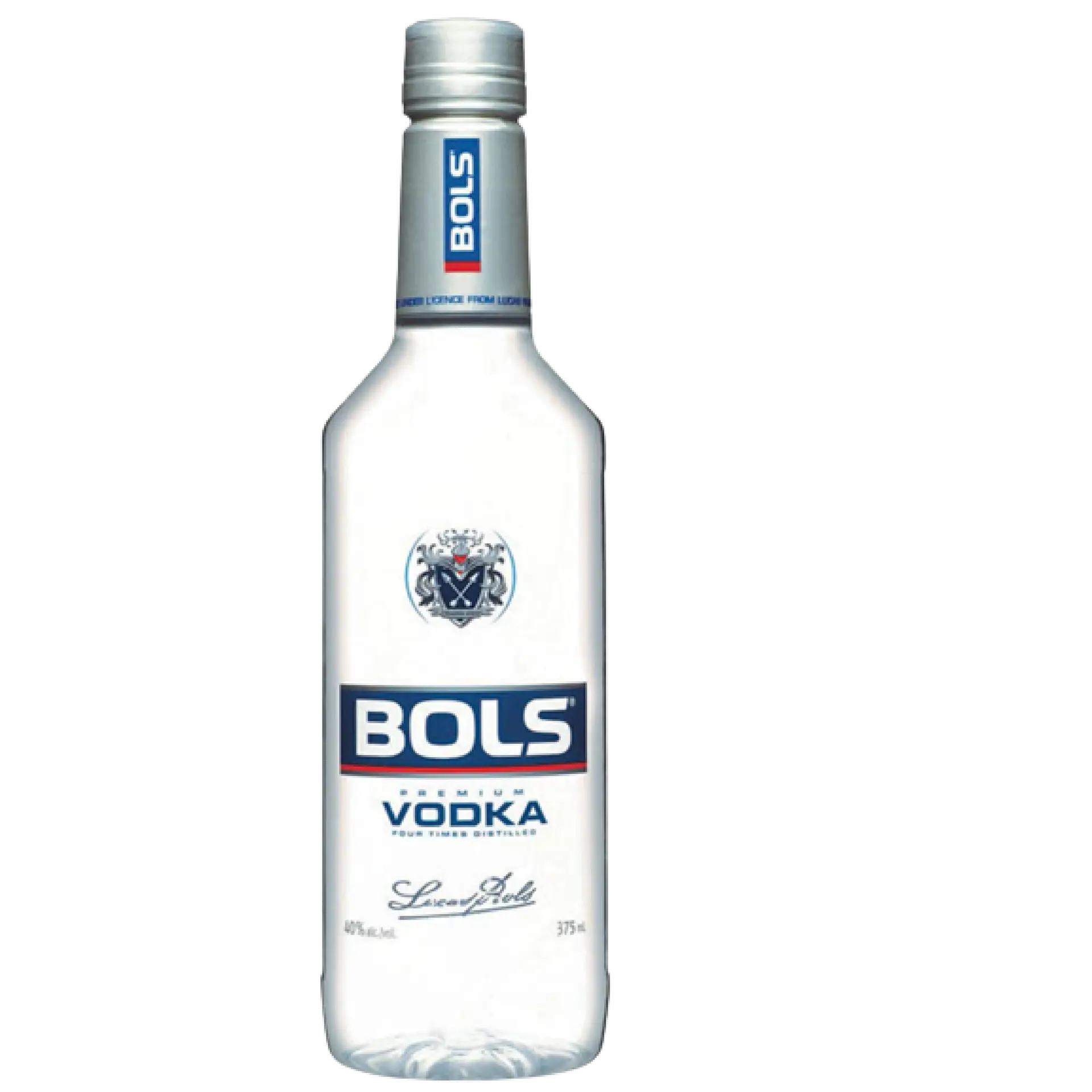Buy Bols Vodka 375mL clear glass bottle with silver cap and bold blue label