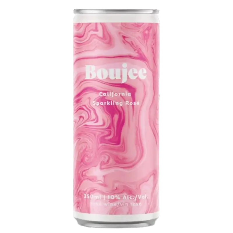 buy Boujee California Sparkling Rosé 250mL can, pink marble design, wine beverage