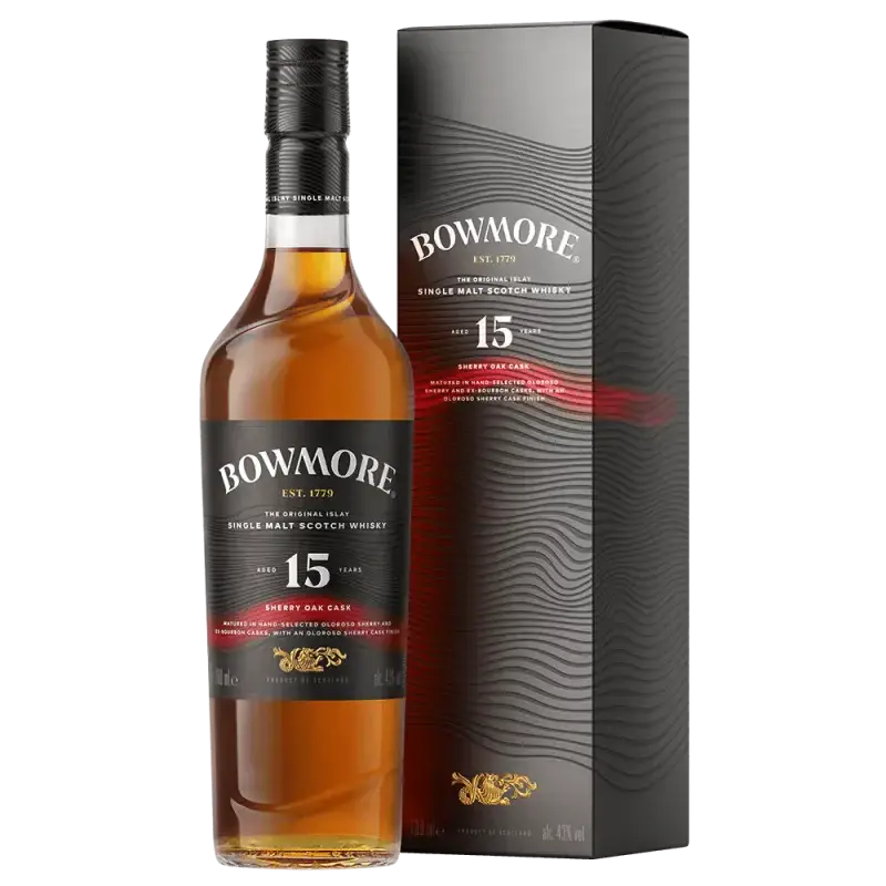 Bowmore 15 Year Old Single Malt Scotch Whisky Sherry Oak Cask 700Ml Bottle Image