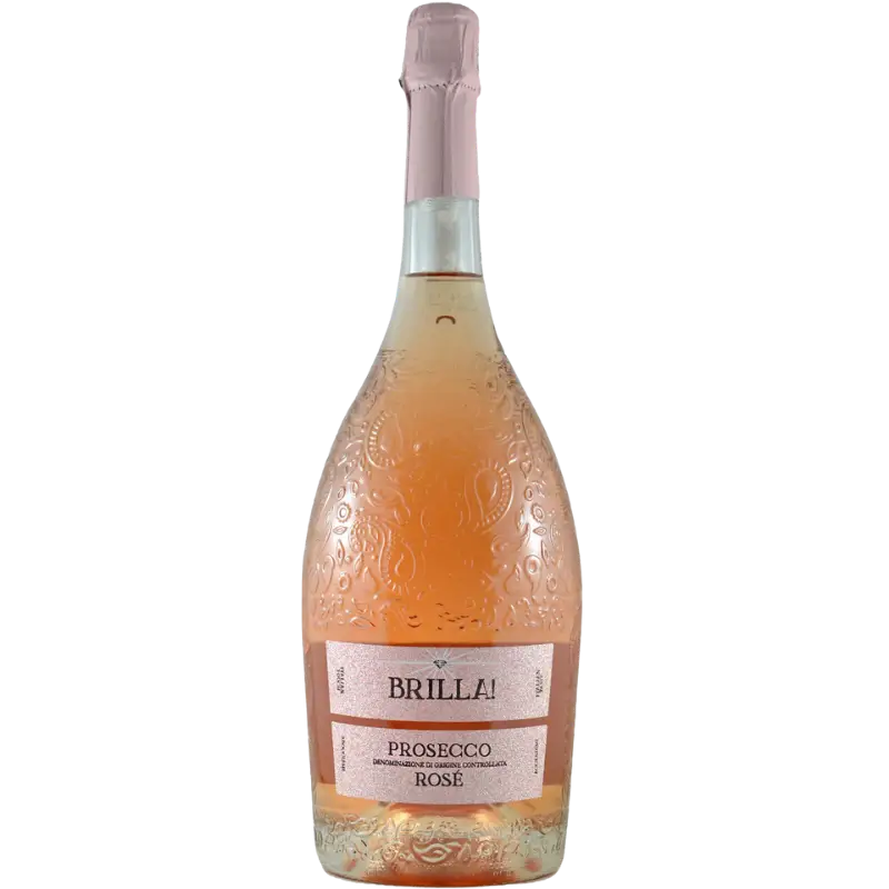 Buy Brilla Rose Prosecco DOC 1.5L sparkling wine in embossed glass bottle