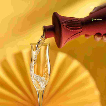 buy Clase Azul San spirit being poured into a clear glass with a yellow background