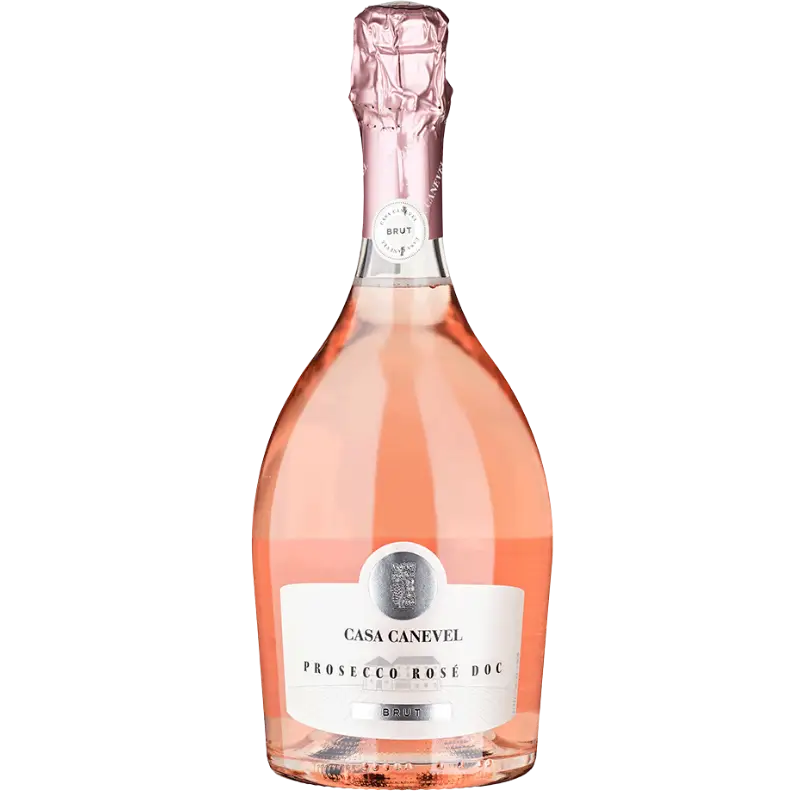 Buy Casa Canevel Prosecco Rosé 750mL, sparkling rosé wine in a clear glass bottle