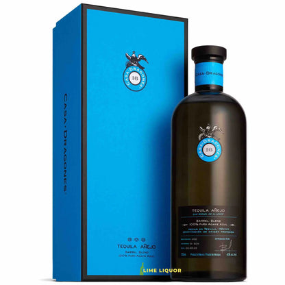 Buy Casa Dragones Añejo 750mL tequila, bottle and blue box, premium agave spirit