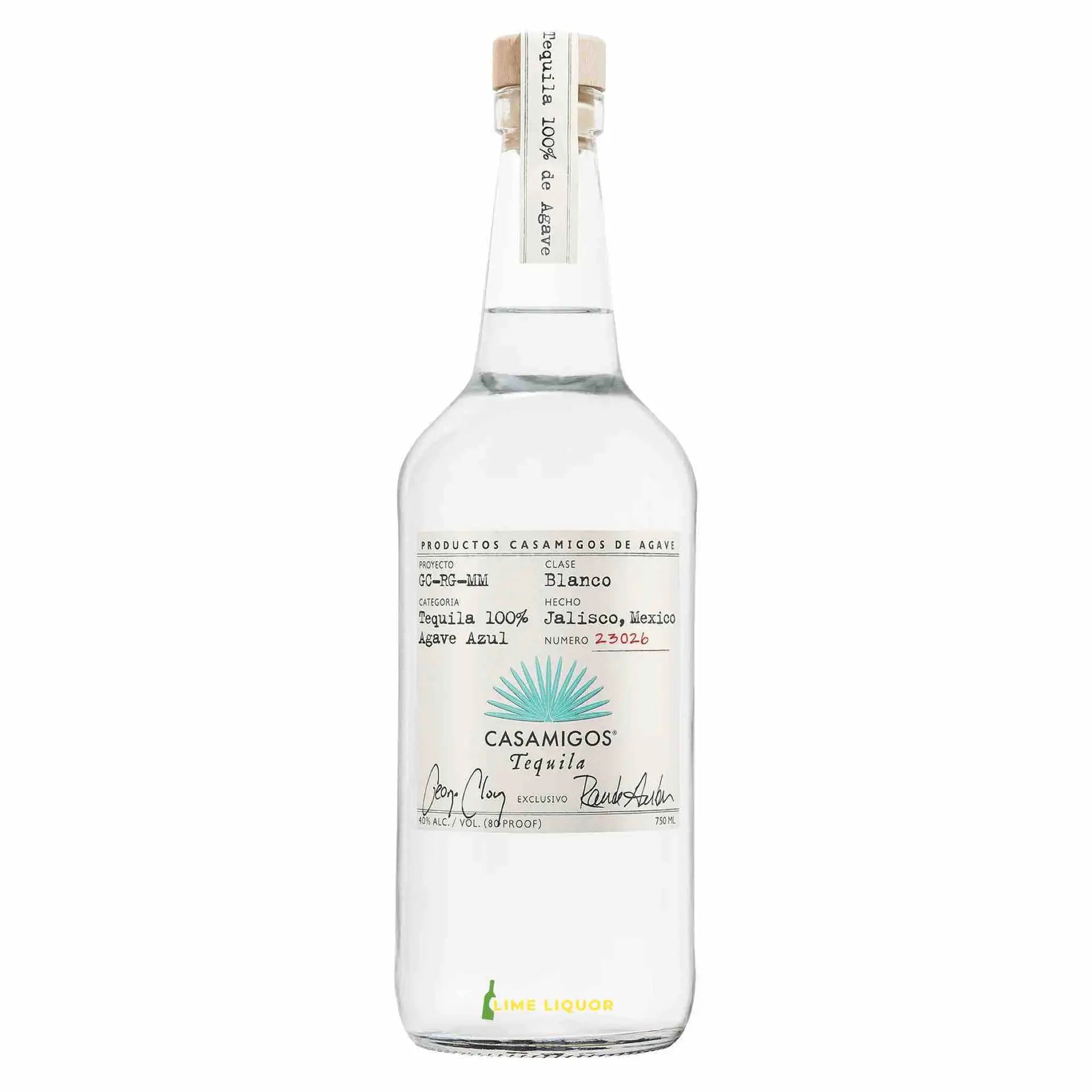Buy Casamigos Blanco Tequila 750mL clear bottle with agave label, premium spirits