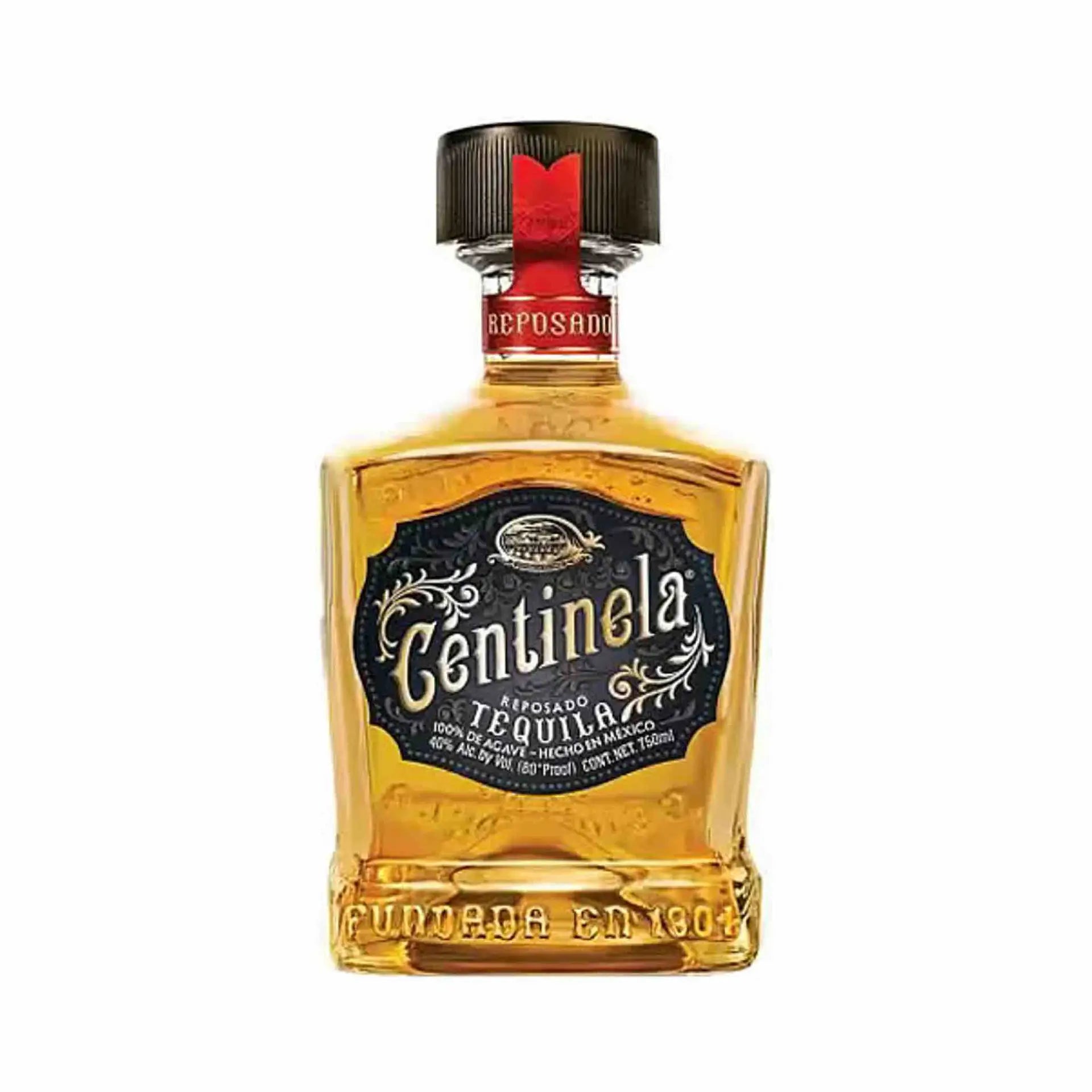 Buy Centinela Reposado Tequila 750mL, premium golden liquor in square bottle