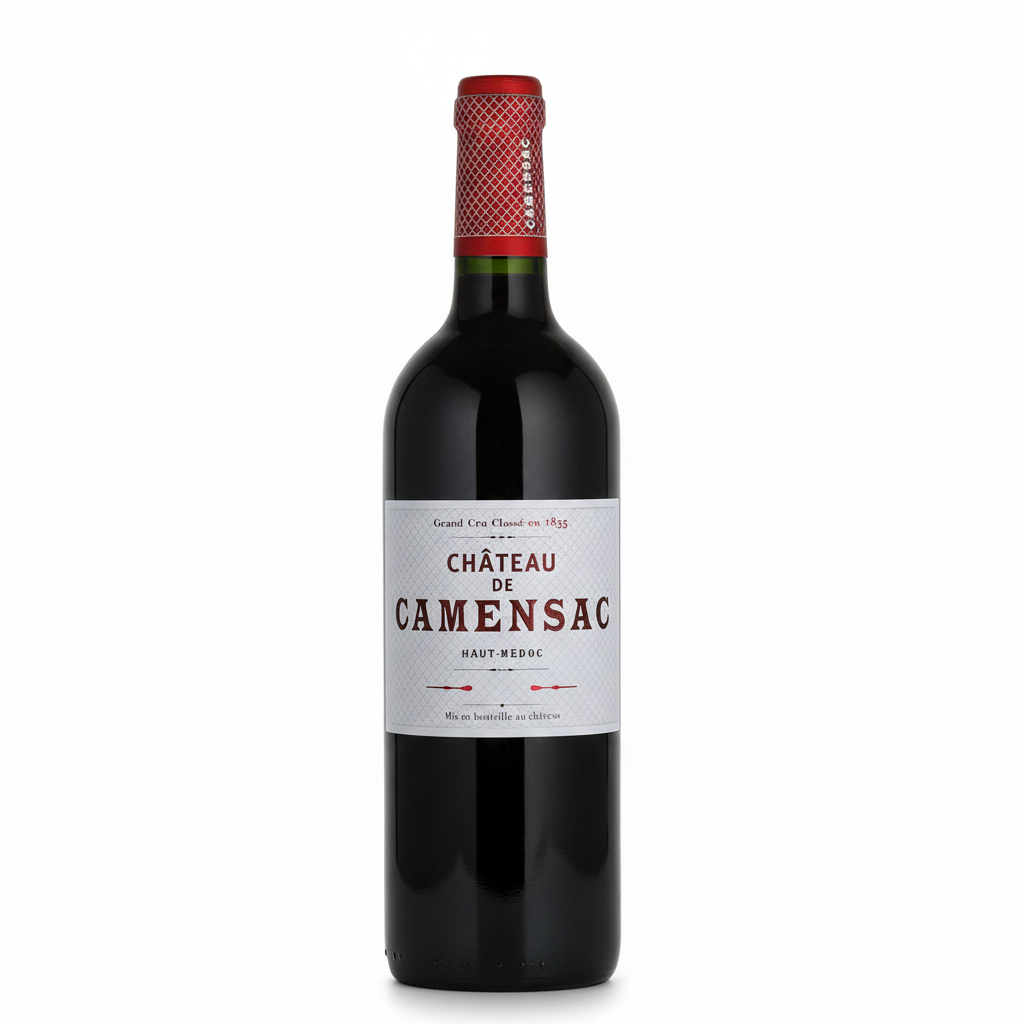 Bottle of Chateau Quintus 2016 red wine with a dark label and foil capsule, set against a plain background.