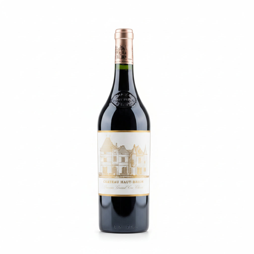 Bottle of Chateau Haut Brion Red 2017 wine, featuring a dark glass bottle with a classic label, set against a neutral background.