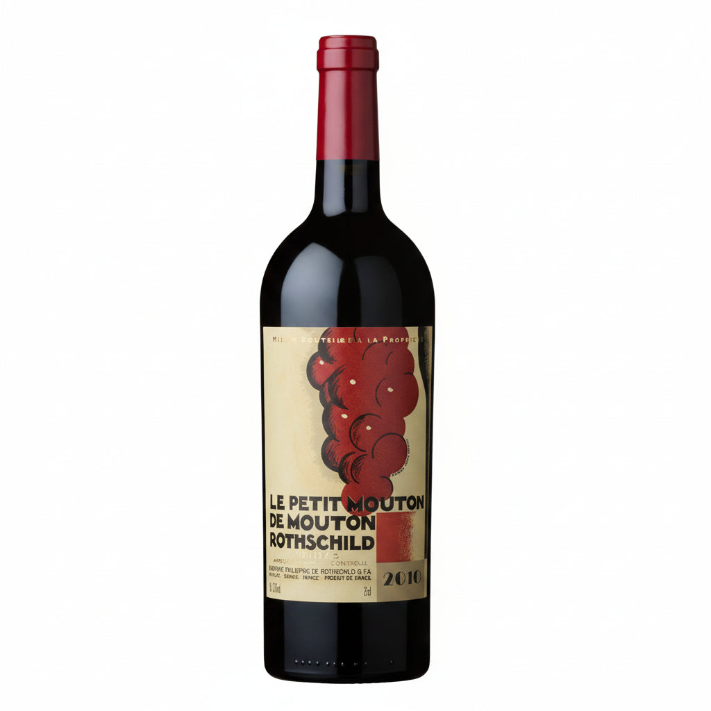 Bottle of Chateau Le Petit Mouton 2016 red wine with label visible, showcasing a fine vintage from Chateau winery.