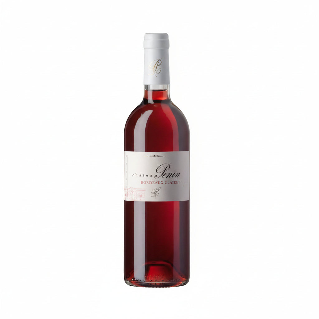 Chateau Penin Clairet wine bottle with label visible, showcasing a French rosé wine in a clear glass bottle.