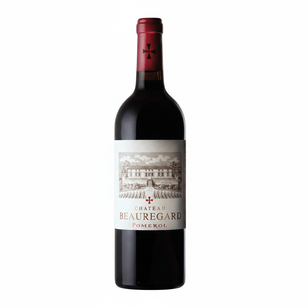 Bottle of Chateau Rauzan Gassies 2016 red wine with label visible, in a wine glass on a wooden table.