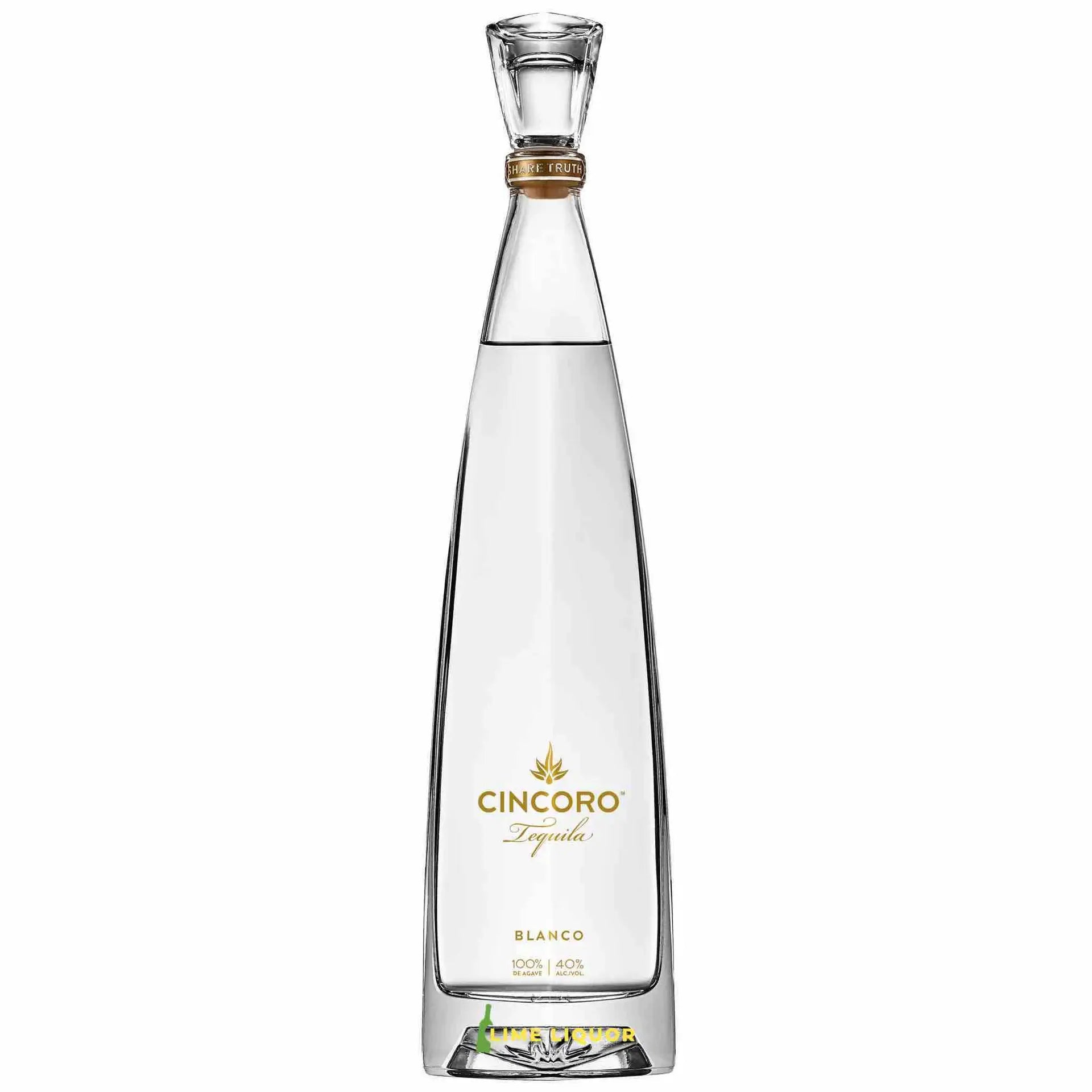 Buy Cincoro Blanco Tequila 750ml elegant clear glass bottle, premium spirits online