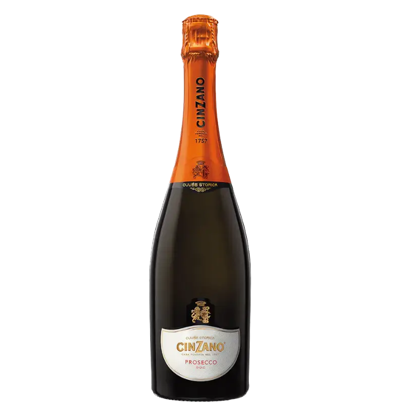 Buy Cinzano Prosecco 750mL, Italian sparkling wine with orange foil and white label