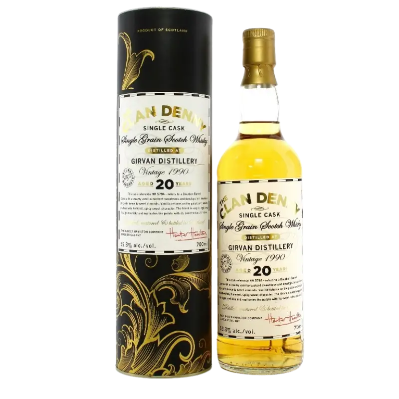 Clan Denny Single Grain Scotch Whisky Girvan Distillery Aged 20 Years 700Ml Bottle Image