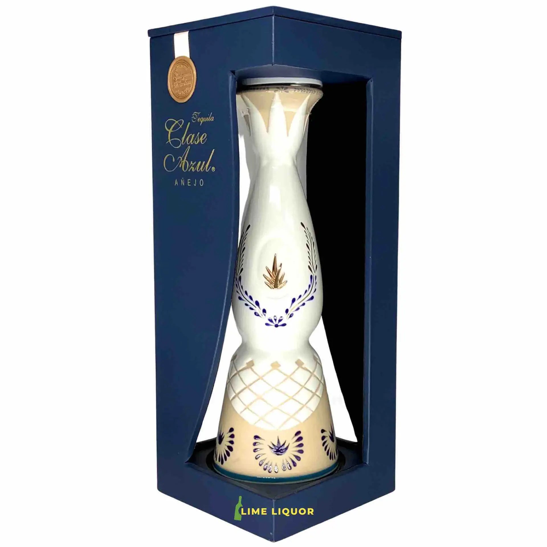 buy Clase Azul Añejo Tequila 750mL in decorative ceramic bottle with blue gift box