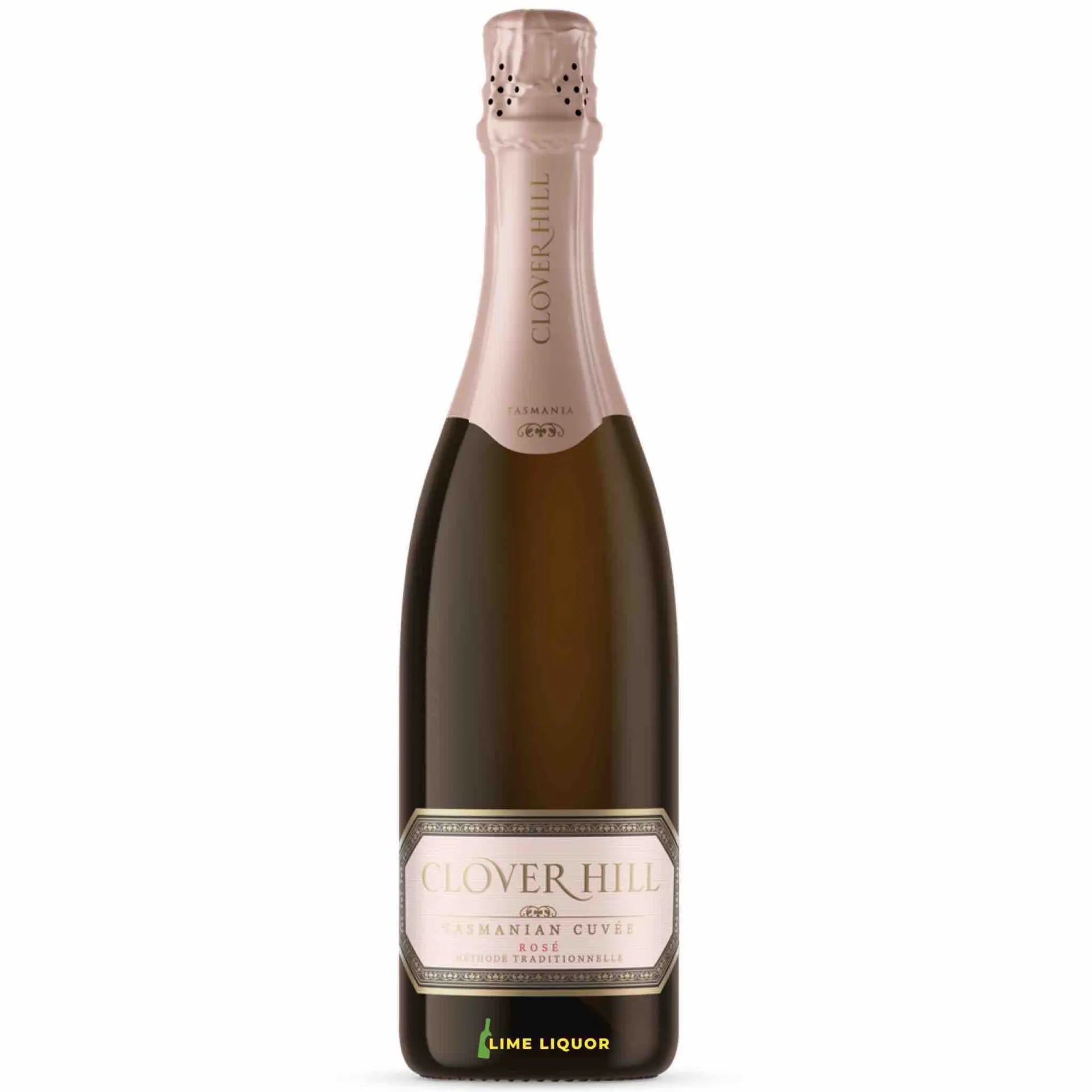 Buy Clover Hill Cuvee Rose 750mL sparkling wine, elegant bottle on white background