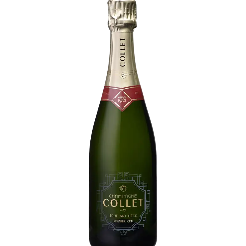 Buy Collet Champagne Brut Art Deco Premier 750mL, elegant green bottle with gold foil