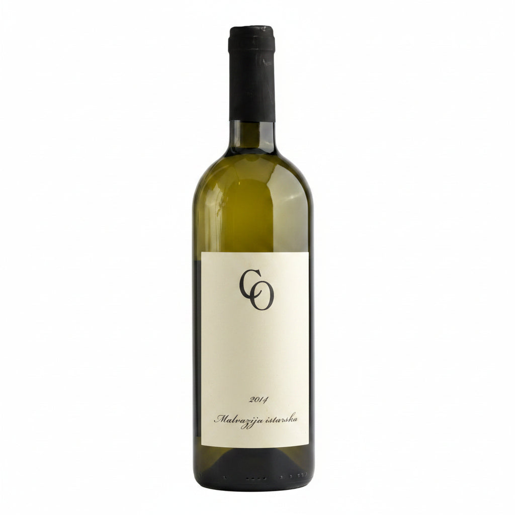 Bottle of Coronica Malvazija Istarska white wine in a 750mL glass bottle with a label featuring the Coronica brand and wine details.