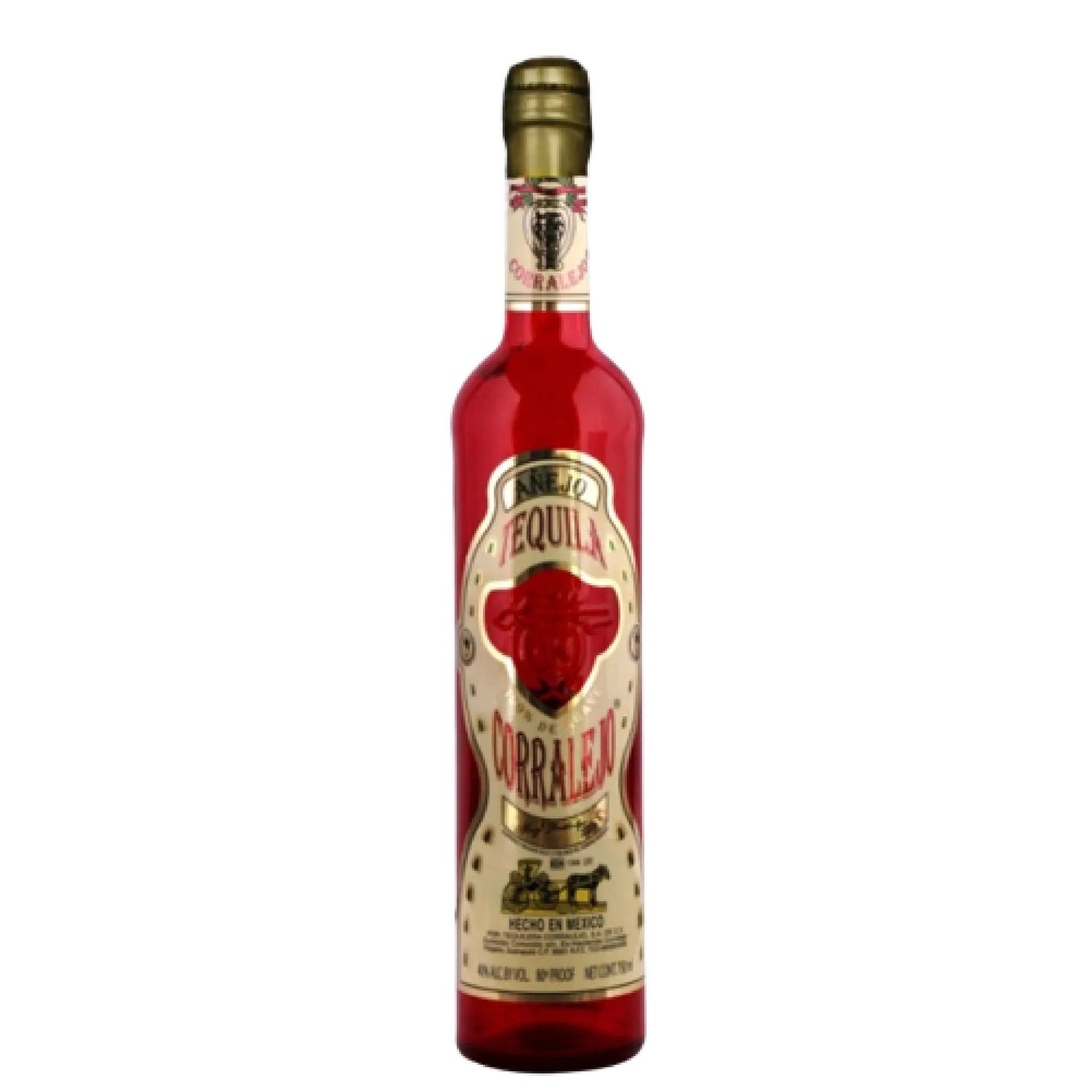 Buy Corralejo Añejo Tequila 750mL, red glass bottle with gold label