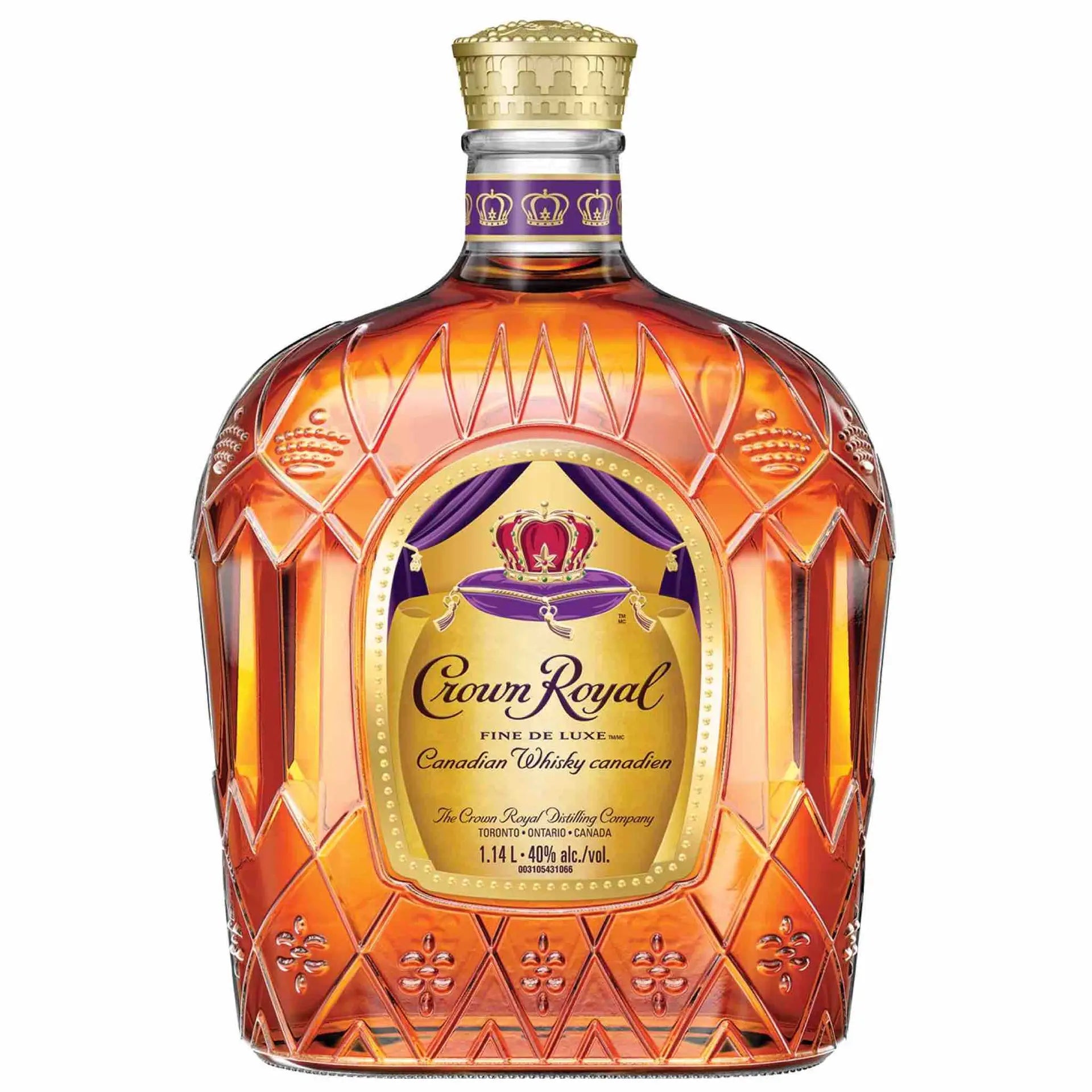 Buy Crown Royal Canadian whisky 1.14L bottle with gold label and purple accents