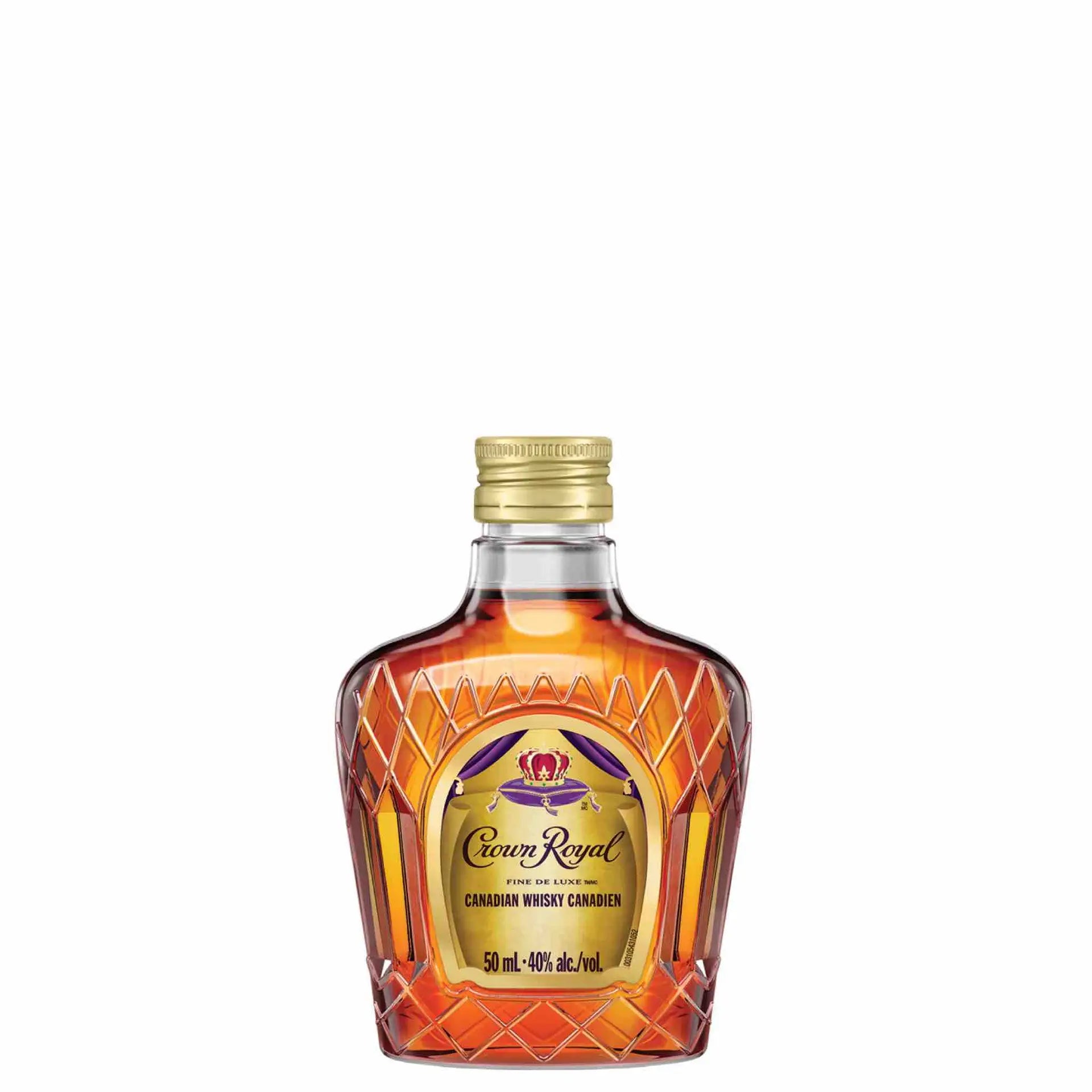 Buy Crown Royal 50mL mini Canadian whisky bottle with gold label and cap