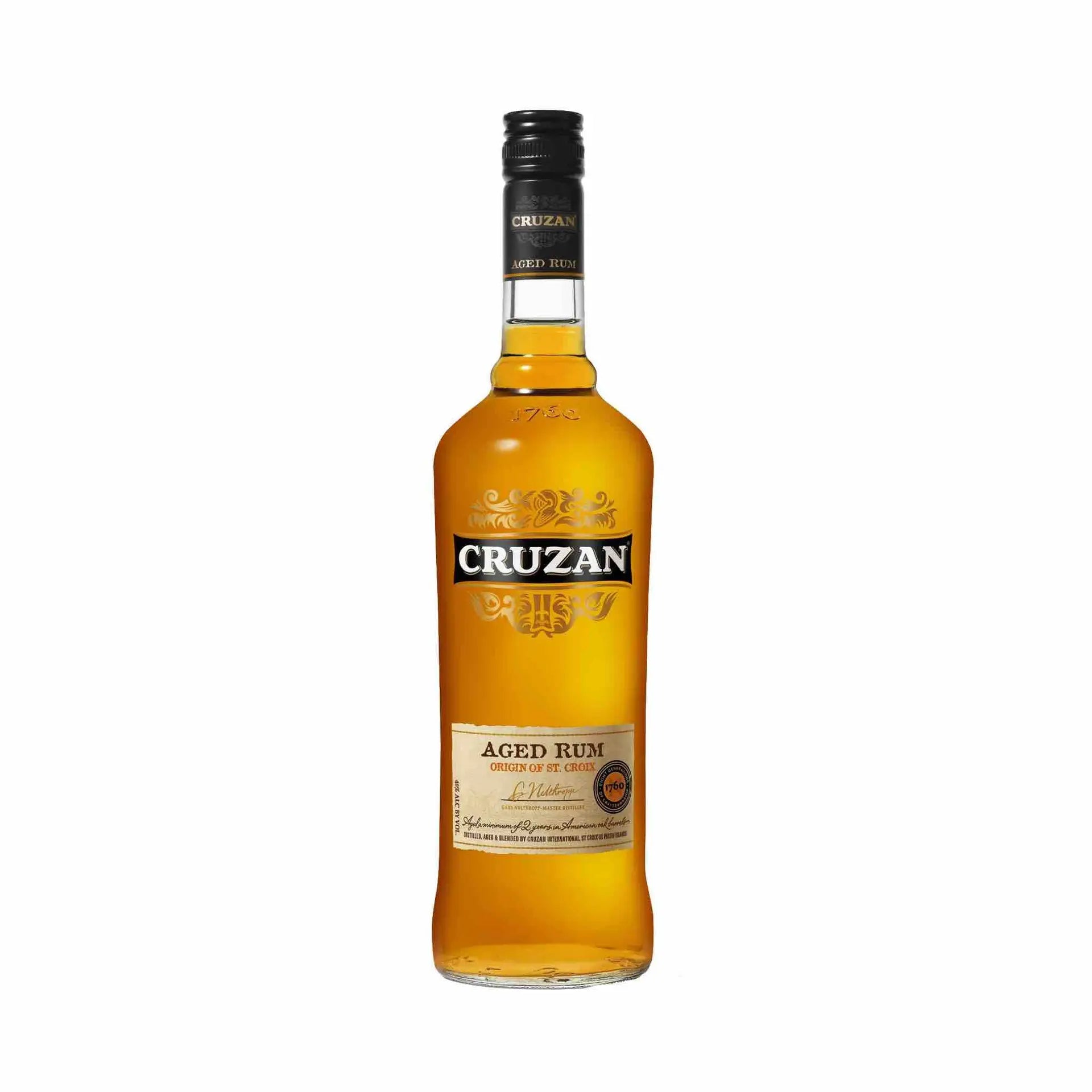 Buy Cruzan 2 Year Old Dark Rum 750mL, aged Caribbean rum in clear glass bottle