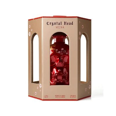 Crystal Head Lunar New Year 2026 Year of the Horse bottle with festive design, featuring a clear crystal head-shaped container.
