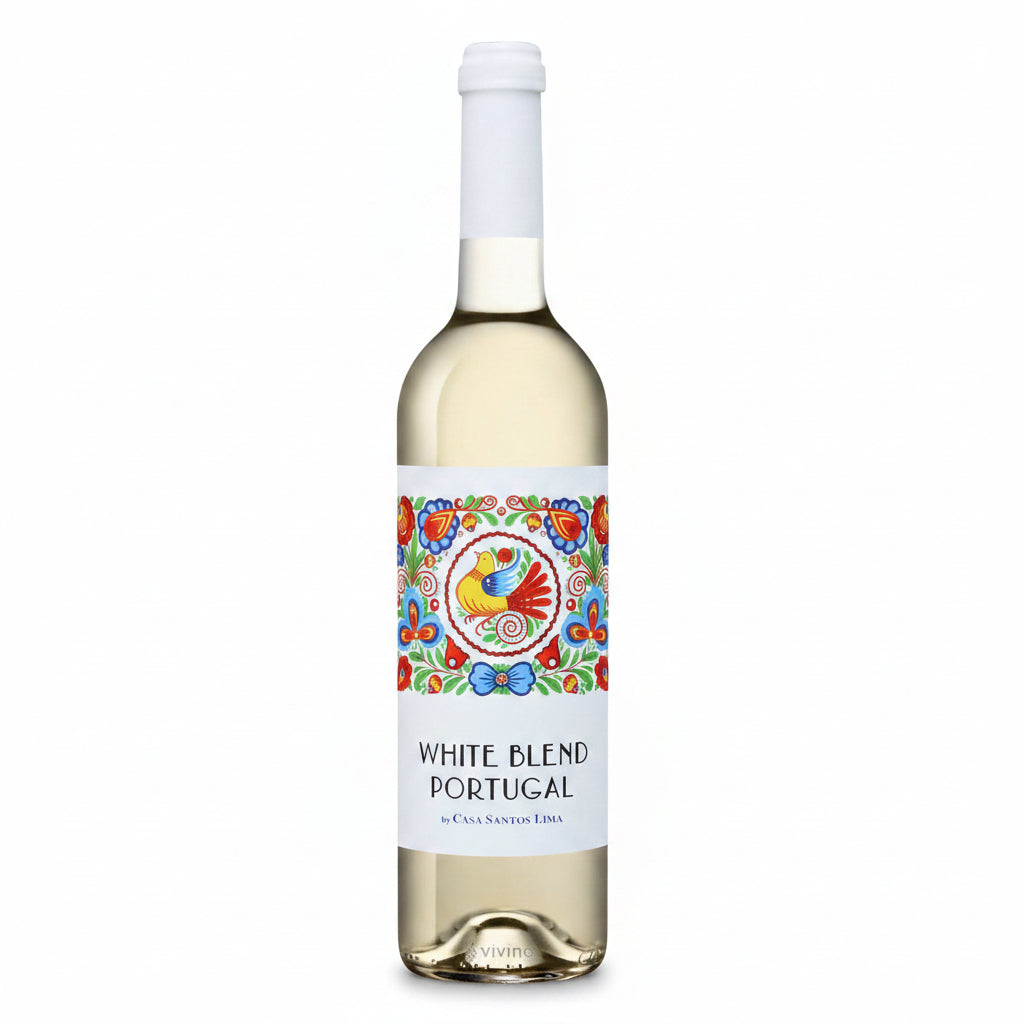 Csl White Blend Portugal 750mL bottle with white wine in a clear glass bottle, featuring a white and gold label.