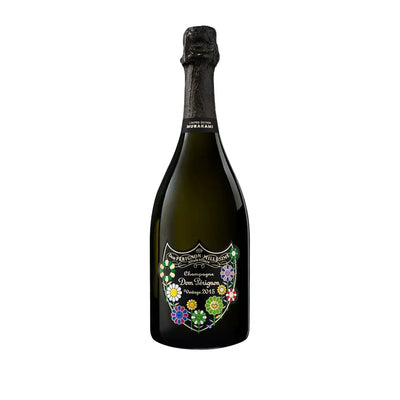 Dom Perignon Murakami Special Edition 2015 champagne bottle with vibrant label artwork, 750mL, elegant and luxurious design.