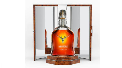 Bottle of Dalmore Rare & Fine 45 Year Old Scotch whisky in a 700mL bottle with a dark label and elegant design.