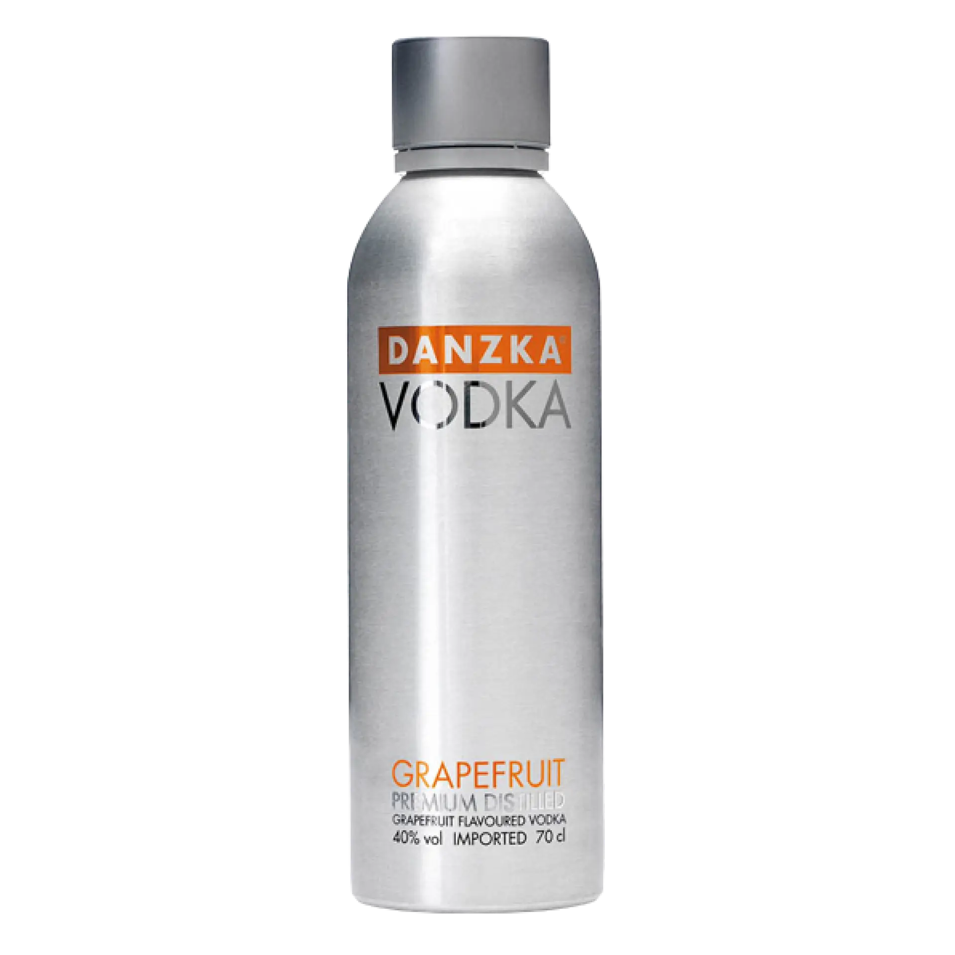 Buy Danzka Grapefruit Vodka 750mL, citrus flavored vodka in a sleek silver bottle