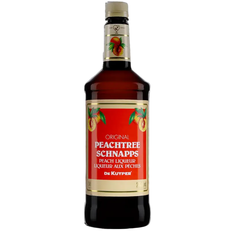 Buy De Kuyper Peachtree Schnapps, peach liqueur bottle, 1.14L, front label view