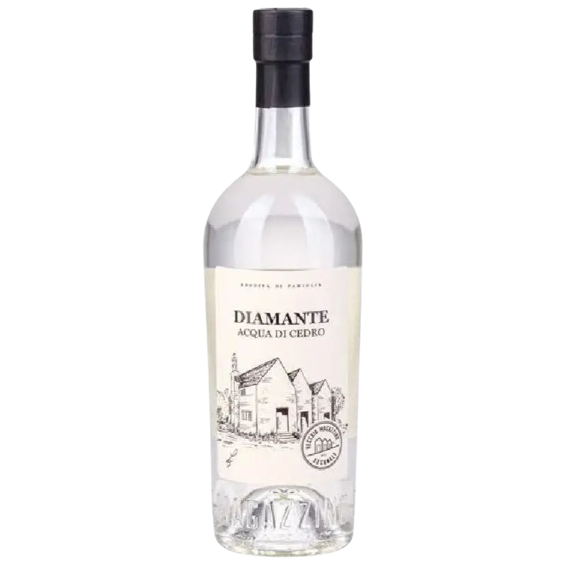 Buy Diamante Acqua di Cedro 700mL lime liquor, clear glass bottle with label illustration