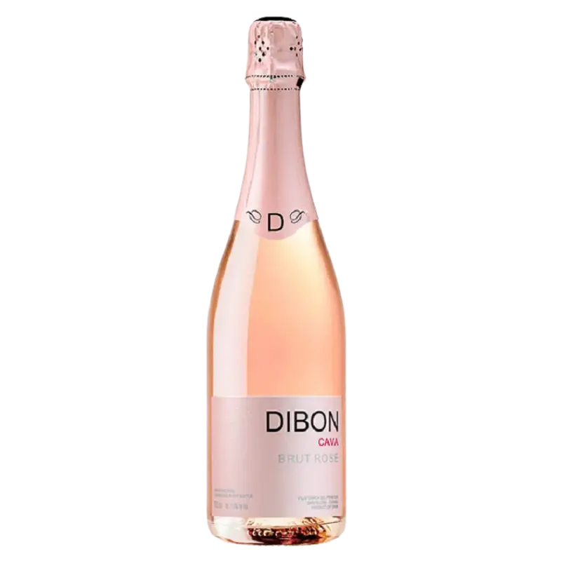 Buy Dibon Cava Brut Seleccion 750mL sparkling wine with pink label and foil top