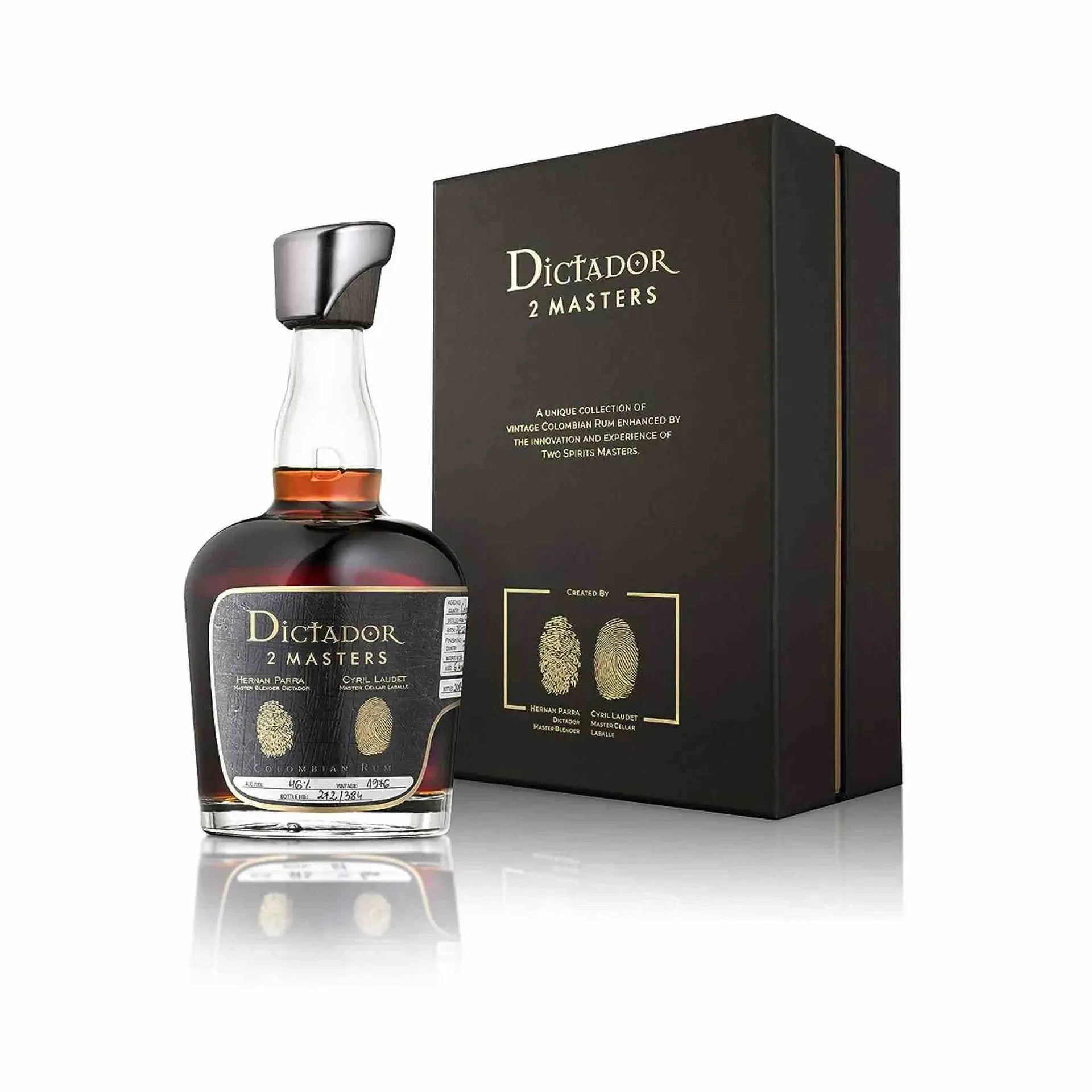 Buy Dictador 2 Masters Royal Tokaji 700mL, premium Colombian rum in gift box.