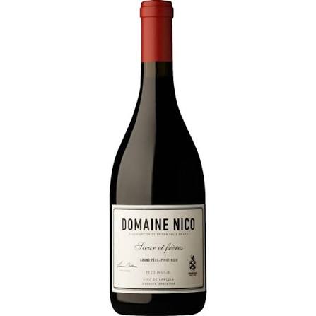 Bottle of Domaine Nico Grand Pere Pinot Noir 750mL featuring a dark glass wine bottle with a label and cork closure.