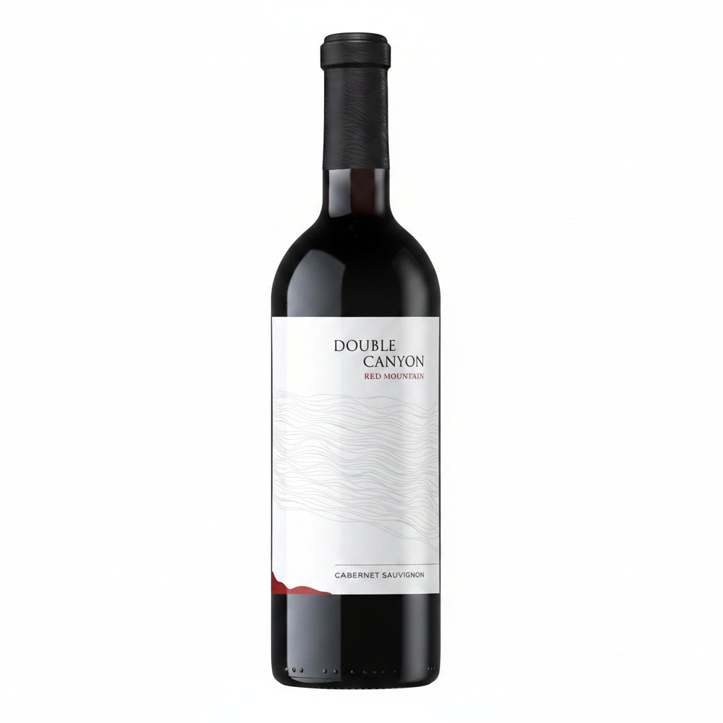 Bottle of Double Canyon Red Mountain Cabernet Sauvignon wine, 750mL, featuring a dark glass bottle with a wine label.