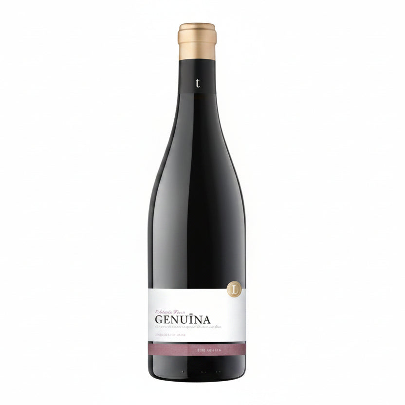 Edetaria Finca Genuina 750mL wine bottle, featuring a label with traditional design and a clear glass bottle showcasing the wine inside.