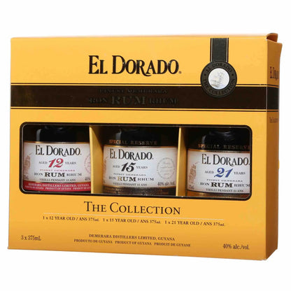 buy El Dorado Collection Gift Pack 3x375mL aged 12, 15, 21 years rum